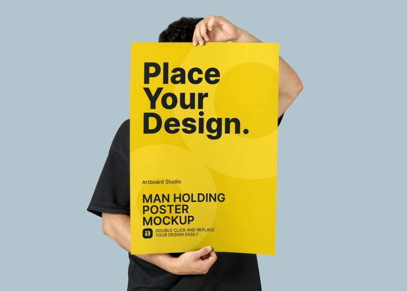Image Poster (3) pouch (28) racerback dress (30) racerback tank top (161) scarf (22) shift. Man Holding Poster Flyer Mockup Template