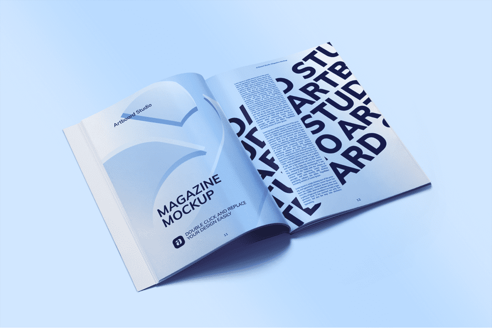 Very best free magazine mockups. Open Magazine Mockup Scene