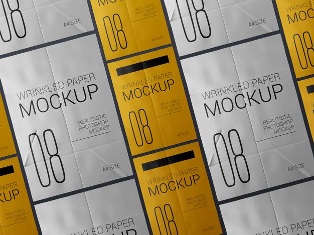 12+ Download Wrinkled Paper Mockup Free Psd