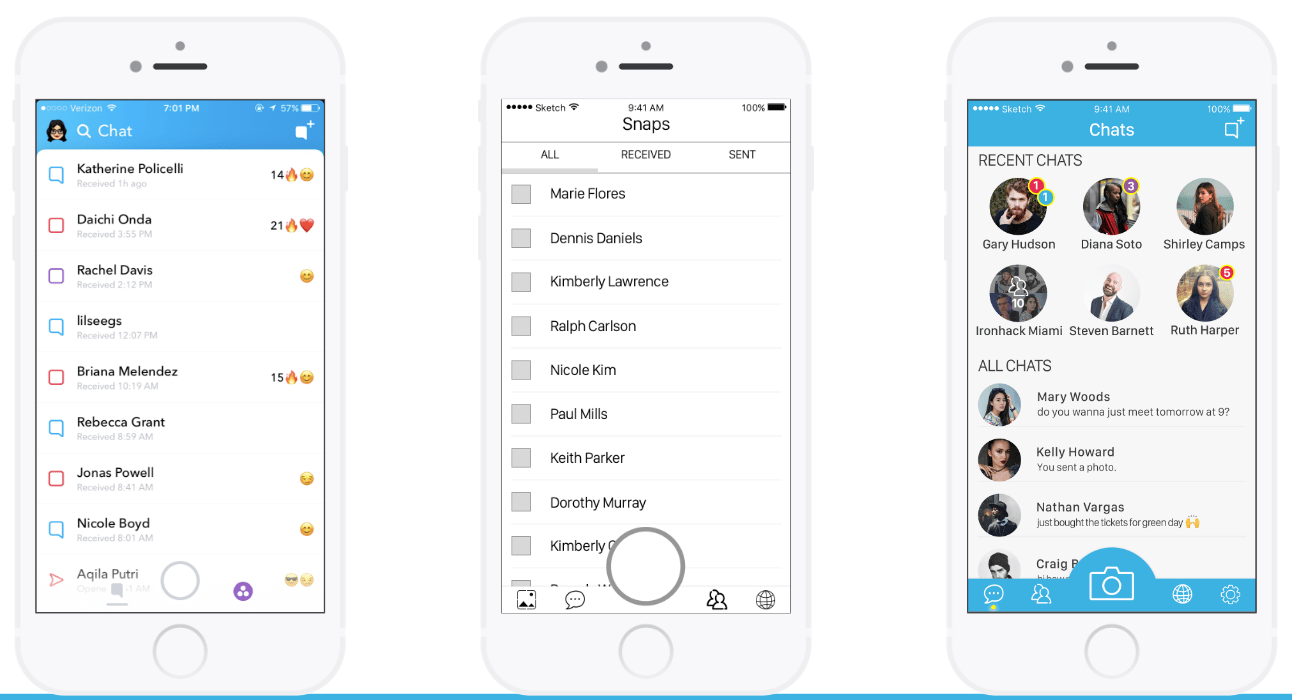 Sketch app free sources, snapchat ui resource, for sketch app. Saving Snapchat A Case Study Part 3 By Lianne Yun Prototypr